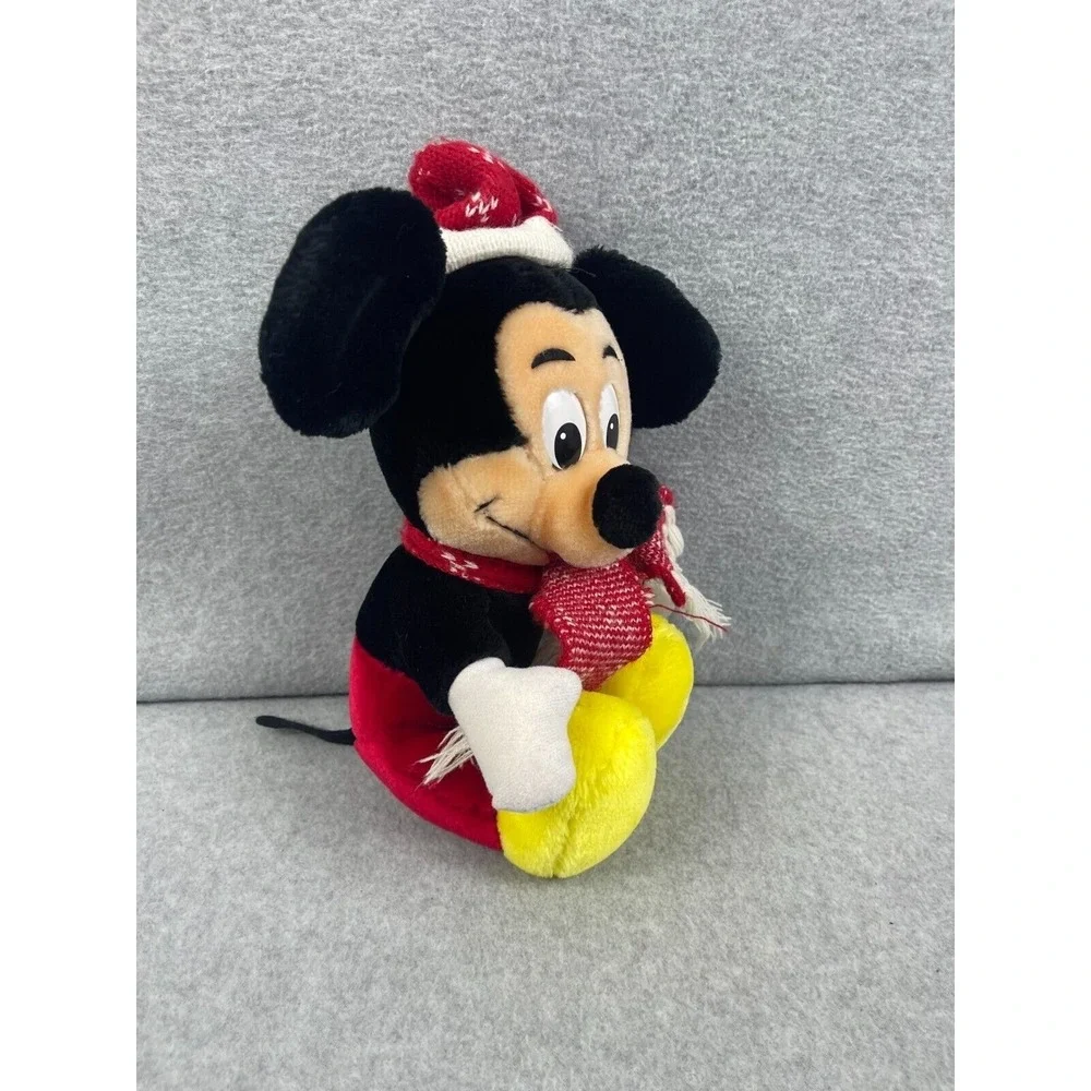 Vintage Disneyland Mickey Mouse Plush Stuffed Animal W/Scarf & Hat 10